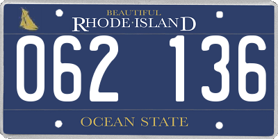 RI license plate 062136