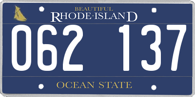 RI license plate 062137