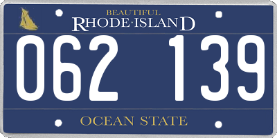 RI license plate 062139