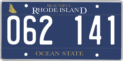RI license plate 062141