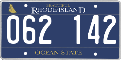 RI license plate 062142