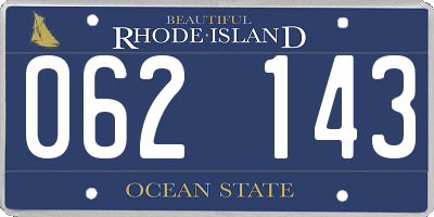RI license plate 062143