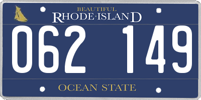 RI license plate 062149