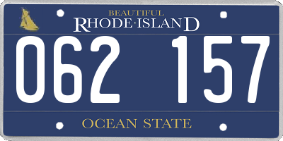 RI license plate 062157