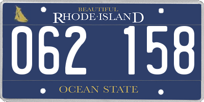 RI license plate 062158