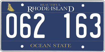 RI license plate 062163