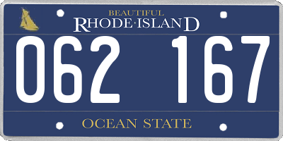 RI license plate 062167