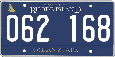 RI license plate 062168