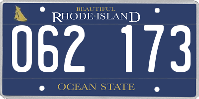 RI license plate 062173