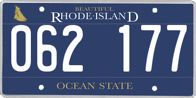 RI license plate 062177