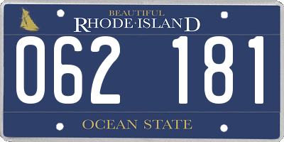 RI license plate 062181