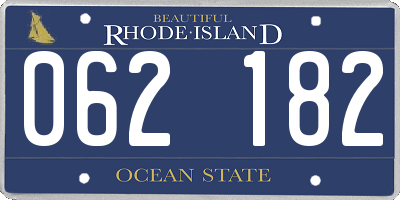 RI license plate 062182