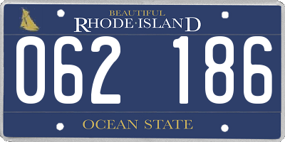 RI license plate 062186