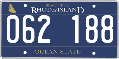 RI license plate 062188
