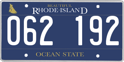 RI license plate 062192