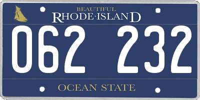 RI license plate 062232