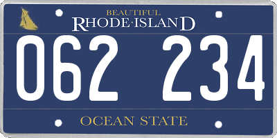 RI license plate 062234
