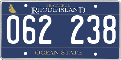 RI license plate 062238