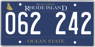 RI license plate 062242