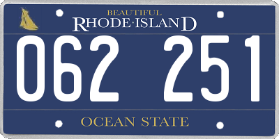 RI license plate 062251