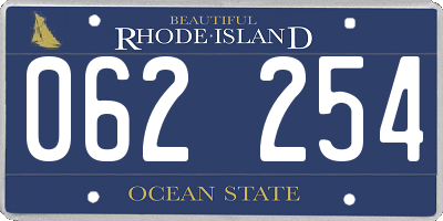 RI license plate 062254