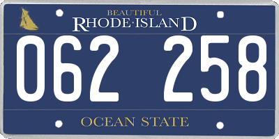 RI license plate 062258