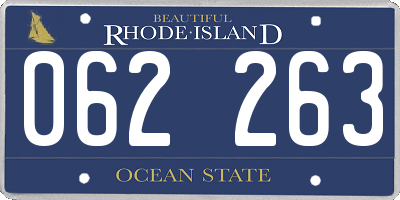 RI license plate 062263