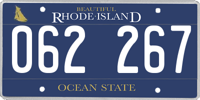 RI license plate 062267
