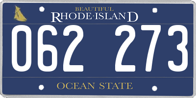 RI license plate 062273