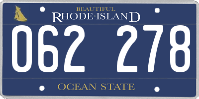 RI license plate 062278