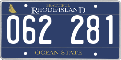 RI license plate 062281