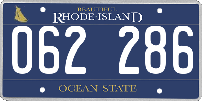 RI license plate 062286