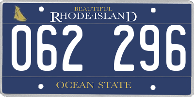 RI license plate 062296