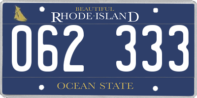 RI license plate 062333