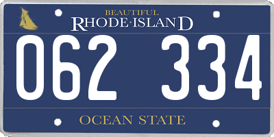 RI license plate 062334