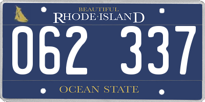 RI license plate 062337