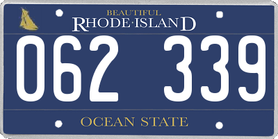 RI license plate 062339