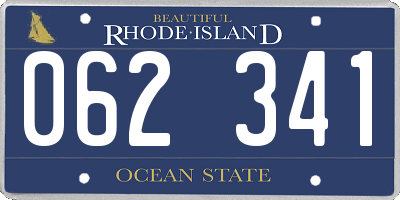 RI license plate 062341