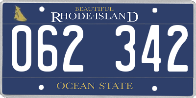RI license plate 062342