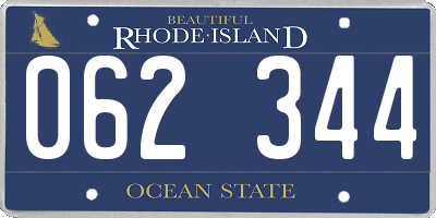 RI license plate 062344