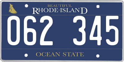 RI license plate 062345