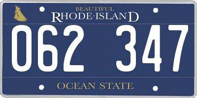 RI license plate 062347