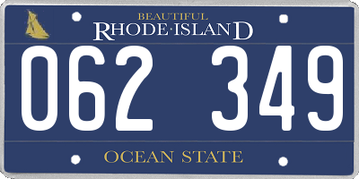 RI license plate 062349