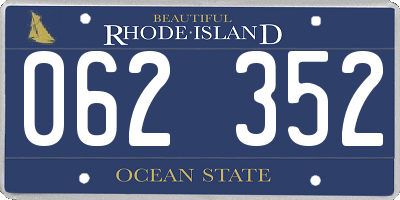 RI license plate 062352