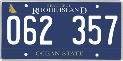 RI license plate 062357