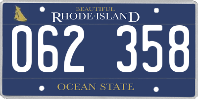 RI license plate 062358