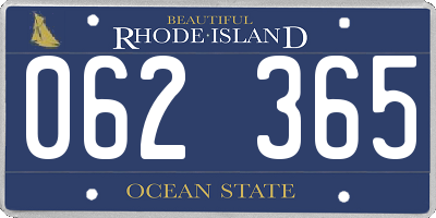 RI license plate 062365