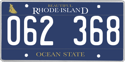 RI license plate 062368