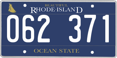 RI license plate 062371
