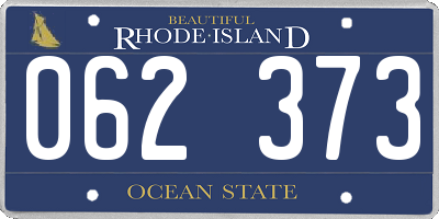 RI license plate 062373